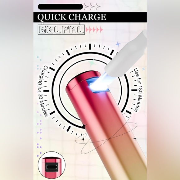 Gelpal Extended Portable Cordless Nail Drill for Acrylic Nails, 30000RPM - NWT - Picture 4 of 9